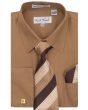 Karl Knox Men's French Cuff Shirt Set - Smooth Triple Stripe