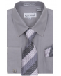 Karl Knox Men's French Cuff Shirt Set - Smooth Triple Stripe