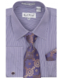 Karl Knox Men's French Cuff Shirt Set - Thin Stripes