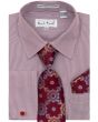 Karl Knox Men's French Cuff Shirt Set - Thin Stripes