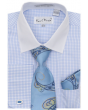 Karl Knox Men's French Cuff Shirt Set - Artistic Jacquard