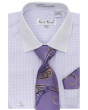 Karl Knox Men's French Cuff Shirt Set - Artistic Jacquard