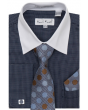 Karl Knox Men's French Cuff Shirt Set - Polkadot