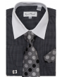 Karl Knox Men's French Cuff Shirt Set - Polkadot