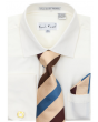 Karl Knox Men's French Cuff Shirt Set - Bold Stripes