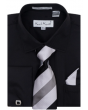 Karl Knox Men's French Cuff Shirt Set - Bold Stripes