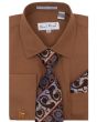 Karl Knox Men's French Cuff Shirt Set - Two Tone Stripes