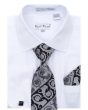 Karl Knox Men's French Cuff Shirt Set - Two Tone Stripes