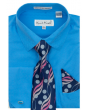 Karl Knox Men's French Cuff Shirt Set - Floral Dot