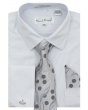 Karl Knox Men's French Cuff Shirt Set - Floral Dot