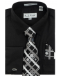 Karl Knox Men's French Cuff Shirt Set - Bold Windowpane