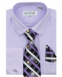 Karl Knox Men's French Cuff Shirt Set - Bold Windowpane