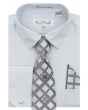 Karl Knox Men's French Cuff Shirt Set - Bold Windowpane