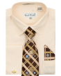 Karl Knox Men's French Cuff Shirt Set - Bold Windowpane