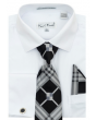 Karl Knox Men's French Cuff Shirt Set - Stylish Plaid