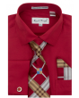 Karl Knox Men's French Cuff Shirt Set - Stylish Plaid