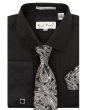 Karl Knox Men's French Cuff Shirt Set - Bold Jacquard