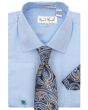 Karl Knox Men's French Cuff Shirt Set - Bold Jacquard