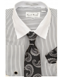 Karl Knox Men's French Cuff Shirt Set - Floral Jacquard