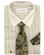 Karl Knox Men's French Cuff Shirt Set - Floral Jacquard