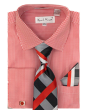 Karl Knox Men's French Cuff Shirt Set - Vibrant Stripes
