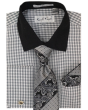 Karl Knox Men's French Cuff Shirt Set - Jacquard Dot