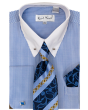 Karl Knox Men's French Cuff Shirt Set - Patterned Stripes