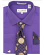 Karl Knox Men's French Cuff Shirt Set - Checker-Dot Tie