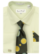 Karl Knox Men's French Cuff Shirt Set - Checker-Dot Tie