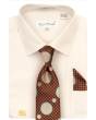 Karl Knox Men's French Cuff Shirt Set - Checker-Dot Tie