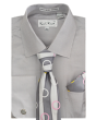 Karl Knox Men's French Cuff Shirt Set - Circle Stripe