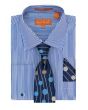 Karl Knox Men's French Cuff Shirt Set - Pinstripe
