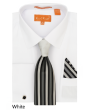 Karl Knox Men's French Cuff Shirt Set - Bold Striped Tie
