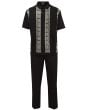 Silversilk Men's 2 Piece Short Sleeve Walking Suit - Square Spirals