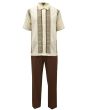 Silversilk Men's 2 Piece Short Sleeve Walking Suit - Square Spirals