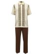 Silversilk Men's 2 Piece Short Sleeve Walking Suit - Square Spirals