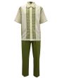 Silversilk Men's 2 Piece Short Sleeve Walking Suit - Square Spirals