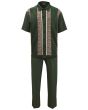 Silversilk Men's 2 Piece Short Sleeve Walking Suit - Square Spirals