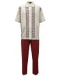 Silversilk Men's 2 Piece Short Sleeve Walking Suit - Square Spirals