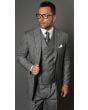 Statement Men's 3 Piece 100% Wool Suit - Fashion Pinstripe