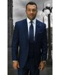Statement Men's 3pc 100% Wool Fashion Suit - Low Cut Vest