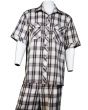 Canto Men's 2 Piece Short Sleeve Walking Suit - Fashion Windowpane