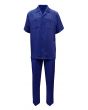 Silversilk Men's 2 Piece Short Sleeve Walking Suit - Double Pockets