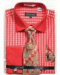 Avanti Uomo Men's French Cuff Dress Shirt Set - Striped Checker