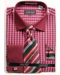 Avanti Uomo Men's French Cuff Dress Shirt Set - Striped Checker