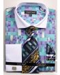 Avanti Uomo Men's French Cuff Dress Shirt Set - Geometric