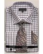 Avanti Uomo Men's French Cuff Dress Shirt Set - Windowpane 