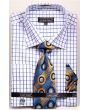 Avanti Uomo Men's French Cuff Dress Shirt Set - Windowpane 