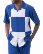 Montique Men's 2 Piece Short Set Walking Suit - Vibrant Checker