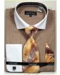 Avanti Uomo Men's French Cuff Dress Shirt Set - Textured Solid